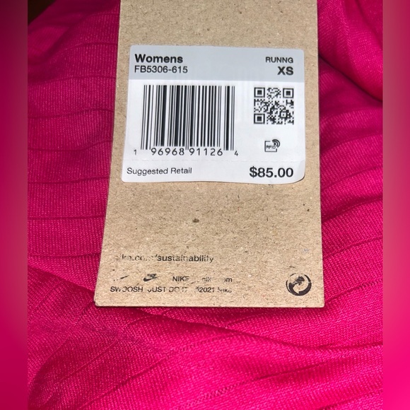 NWT Nike Running Therma-Fit SZ XS hot pink turtleneck w/logo/bust 38”-44” - Picture 5 of 7